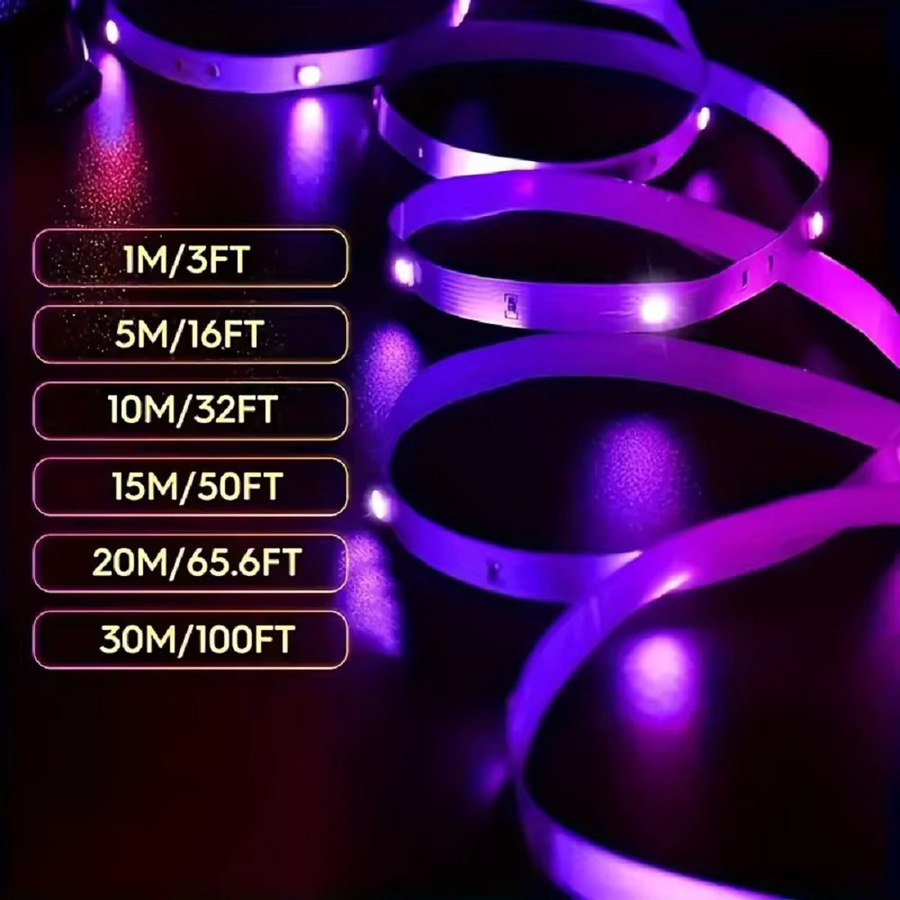 FRST SMD3535 LED-Streifen mit USB-Anschluss und 3-Tasten-Knopfsteuerung, flexibler LED-Beleuchtungsstreifen mit 7 Farbwechseln für deine Schlafzimmerdekoration - Bild 3