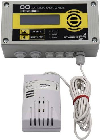 Schabus GX-A1+CO Kohlenmonoxid-Melder mit externem Sensor, netzbetrieben, grau - Bild 1