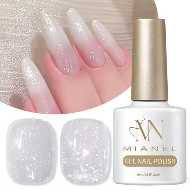 MAINEL Gel-Nagellack, Weiß, Schimmernd, 10 ml - Bild 1