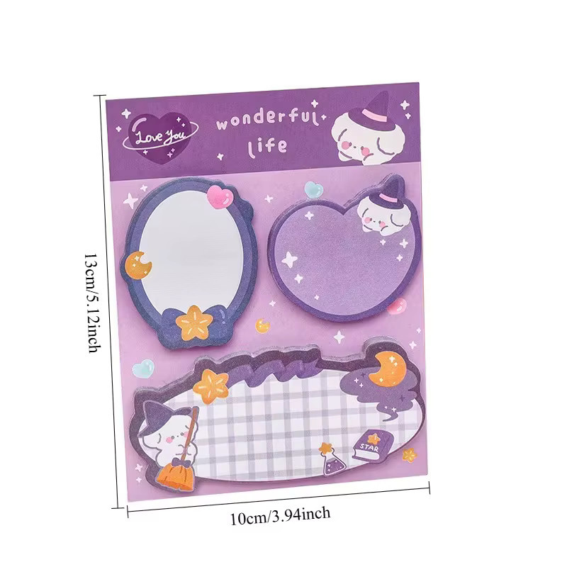 60er-Pack Haftnotizen in Tierform mit Cartoon-Motiv, Pink und Multicolour, ideal für Schule und Büro - Bild 2
