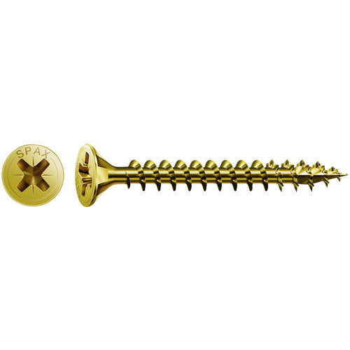 Spax Universalschraube Senkkopf Pozidriv aus Stahl in Gold, 250 Stück, Durchmesser: 4 mm, Länge: 50 mm - Bild 2