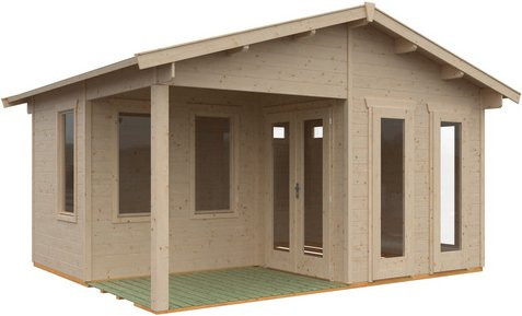 Skan Holz Gartenhaus Utrecht Blockbohlenhaus aus Nordischer Fichte, Farbe: natur, B/H/T: 460 x 303 x 380 cm - Bild 3