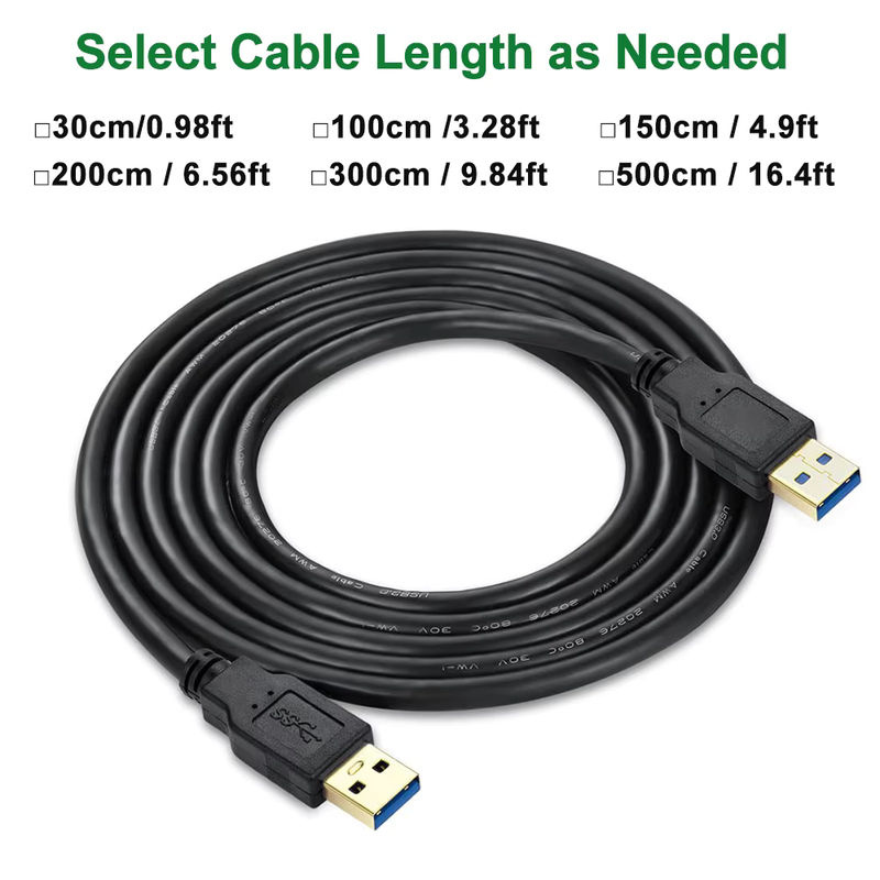 USB 3.0 auf USB Kabel in Schwarz für Festplattengehäuse, Drucker, Modem und Kameras, Länge: 50 cm - Bild 2
