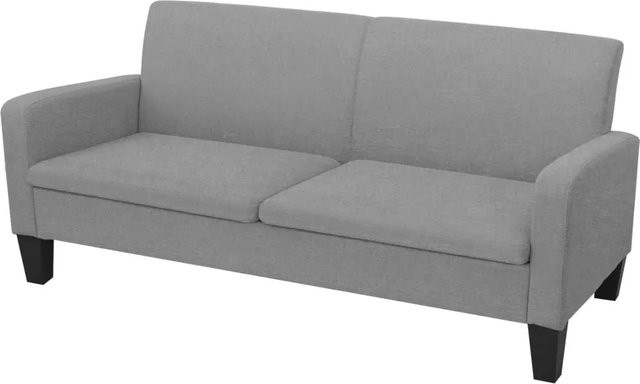 vidaXL 3-Sitzer Sofa in Hellgrau mit Stoffbezug und Massivholzrahmen, B/T/H: 180 x 65 x 76 cm - Bild 1