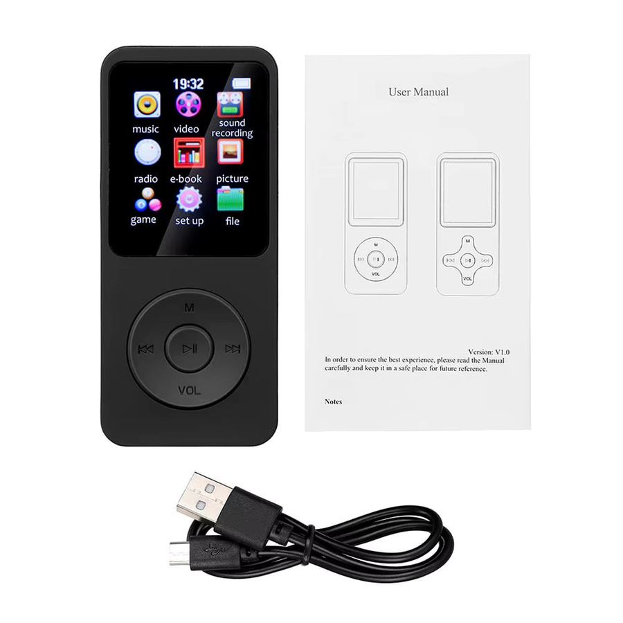 ALLOYSEED MP3-Player mit 1,8-Zoll-Bildschirm, tragbarer Musik-Player mit Bluetooth 5.0, USB-C und FM-Radio in Schwarz - Bild 5