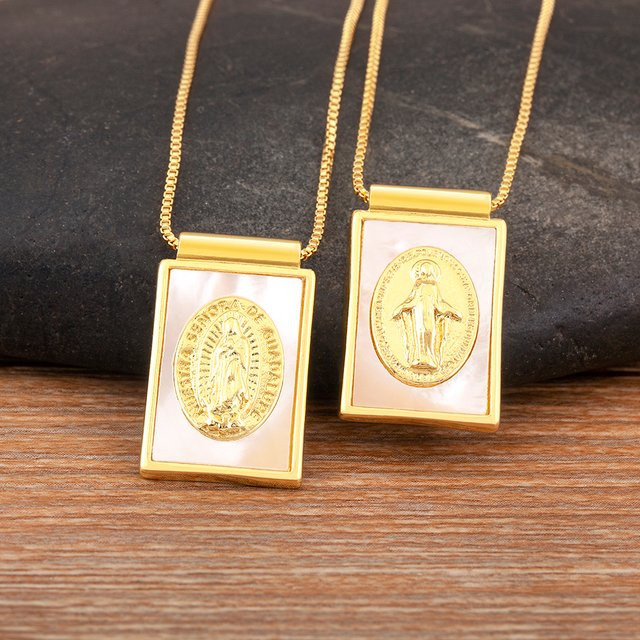 Nidin Halskette, Charm Anhänger, Rechteck Form, Gold, Unisex - Bild 1