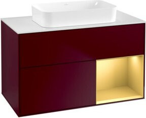 V&B Waschtischunterschrank Finion mit Wandbeleuchtung in Peony Matt, Breite: 100 cm, Tiefe: 60,3 cm - Bild 1