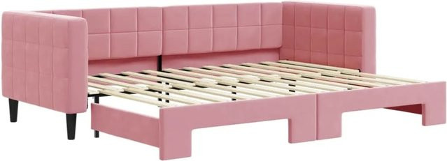 vidaXL Tagesbett ausziehbar in Rosa mit Samtbezug B/T/H: 223 x 80 x 68 cm - Bild 1