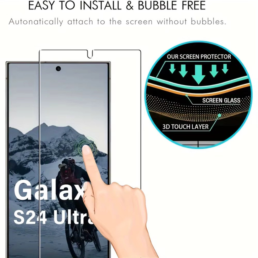 NNBILI Displayschutzfolie aus gehärtetem Glas für Samsung Galaxy S26, S25, S24 Ultra Plus und S24 FE, transparent - Bild 3
