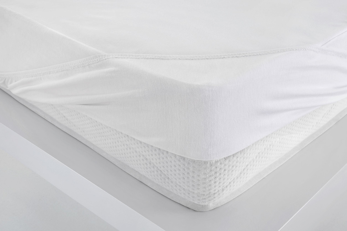 Hahn Max Jersey-Spannbetttuch wasserundurchlässig für Inkontinenz, Weiß, B/T: 180 x 200 cm - Bild 1