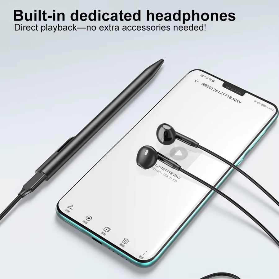 Famue Professionelles Audio-Diktiergerät in Schwarz mit 64GB Speicher für Transkription und Smartphone-Verbindung - Bild 3