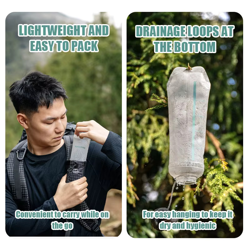 Naturehike Faltbare Wasserflasche mit Strohhalm aus BPA-freiem TPU in Transparent - Bild 6