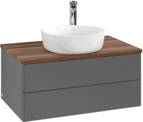 V&B Waschtischunterschrank Antao ohne Frontstruktur in Anthrazit, B/T/H: 80 x 36 x 50 cm - Bild 1