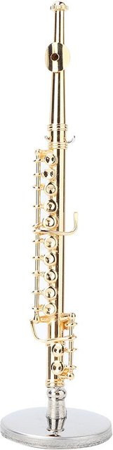 DIYelecs Mini Gold Flötenmodell aus Metall in Beige als Musikinstrument-Deko-Ornament, Höhe: 11 cm - Bild 1