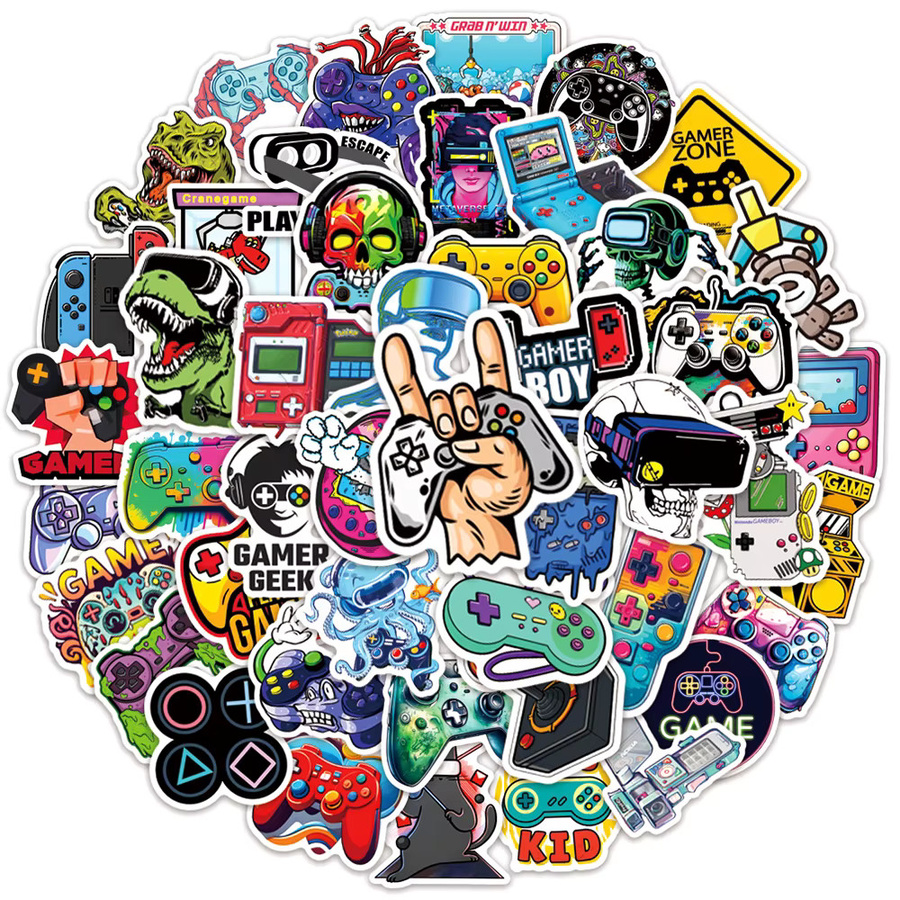 Rspctou Videospiel-Gamepad-Aufkleber, Cartoon-Joystick-Sticker, 10/30/50 Stück - Bild 2