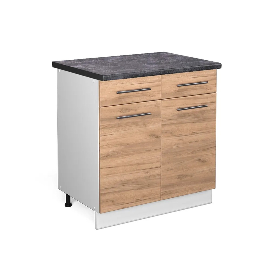 Vicco Küchenunterschrank Fame-Line Goldkraft Eiche/Weiß in Anthrazit mit Breite: 80 cm - Bild 2