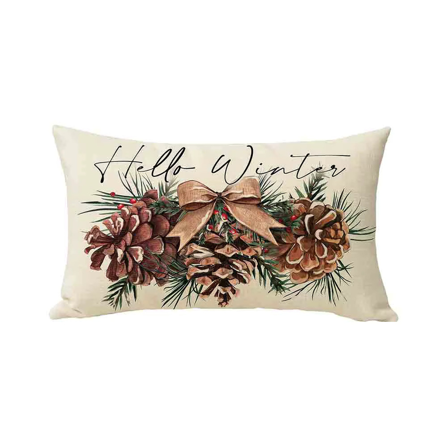 Doppelseitig bedruckter Kissenbezug mit Weihnachtsmotiv in Mehrfarbig, Rechteckig, Breite: 40 cm - Bild 2