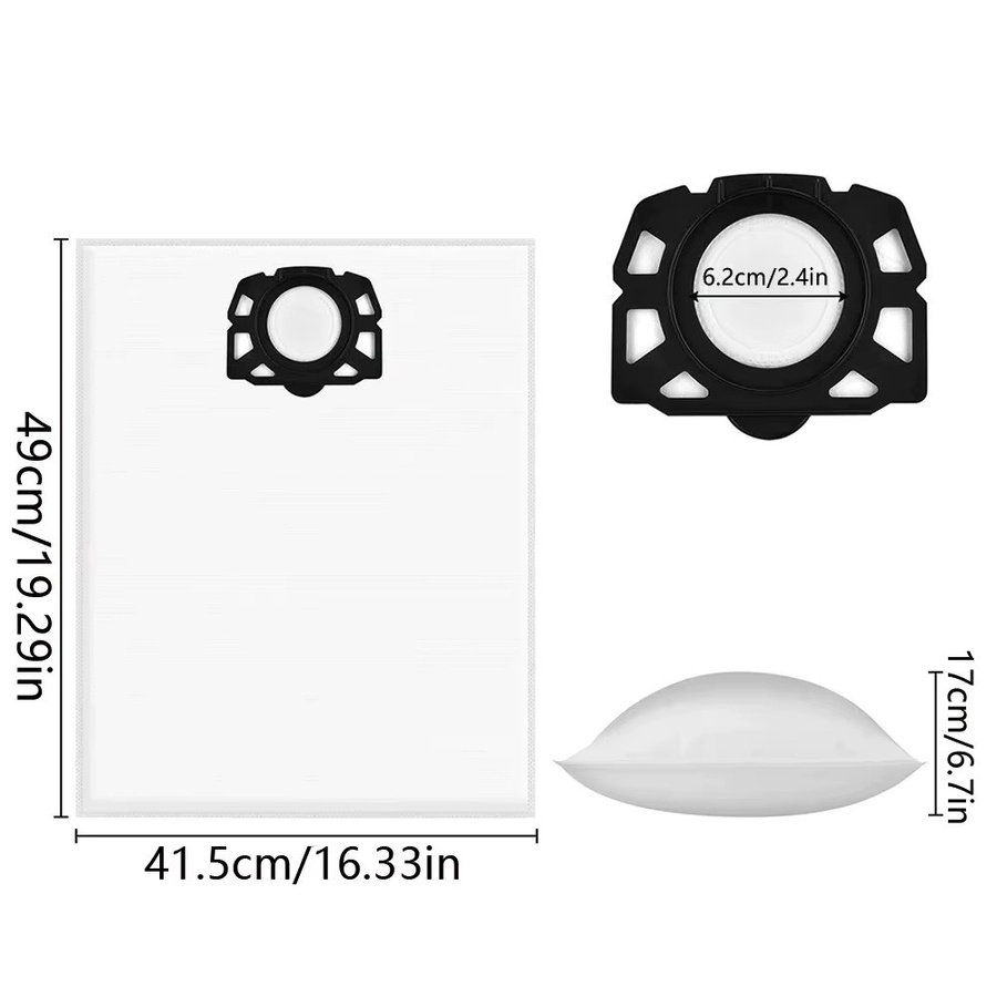 Kaercher Ersatzteil-Set für MV4 MV5 MV6 WD4 WD5 WD6 Staubsauger mit Staubbeuteln und HEPA-Filter in Grau und Weiß - Bild 2