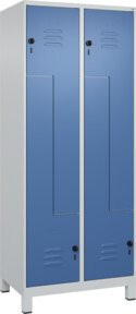 C+P Z-Spind Classic PLUS mit 4 Fächern und Sicherheits-Drehriegel, grau/blau, B/T/H: 80 x 50 x 195 cm - Bild 1