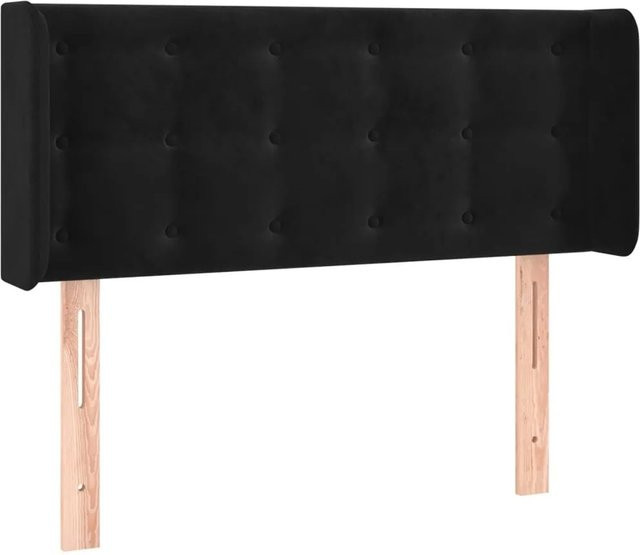 vidaXL LED Kopfteil in Schwarz aus Samt mit USB-Ladeanschluss und integrierter Beleuchtung, B/T/H: 103 x 16 x 78/88 cm - Bild 1