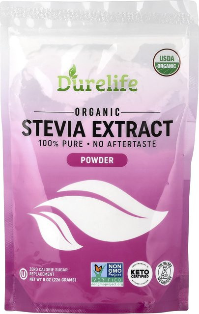 DURELIFE NUTRITION LLC Stevia Extrakt Pulver Bio 226 g - Bild 1