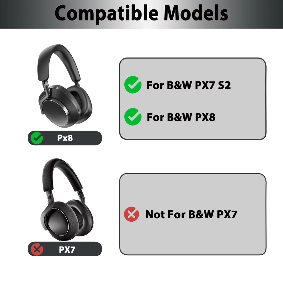 Bowers & Wilkins Px8 und PX7 S2 Ersatz Cooling Gel Ohrpolster in Schwarz mit Geräuschisolierung - Bild 2