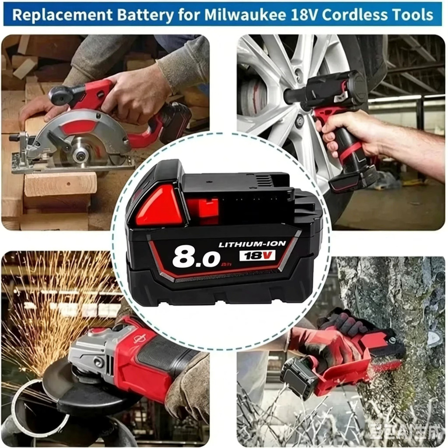 Milwaukee M18 Ersatz-Lithium-Akku 18V 8,0Ah für M18 48-11-1815 und 48-11-1850 - Bild 2