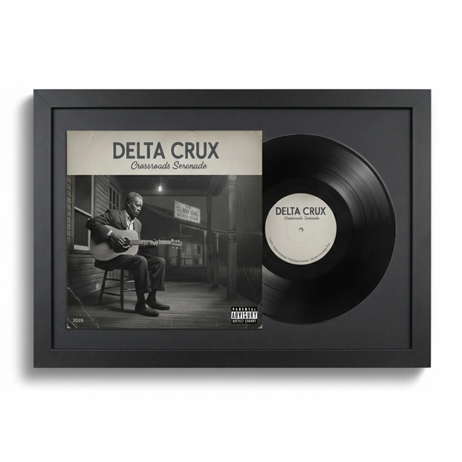 K-Möbel Schallplatten Rahmen Set Schwarz mit Passepartout für Vinyl und Cover, 2er Set, B/H: 40 x 60 cm - Bild 2