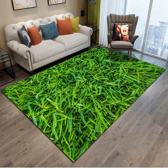 UQIDEHOME Fußballfeld Teppich in Grün für Kinderzimmer und Wohnzimmer, B/T: 220 x 150 cm - Bild 1