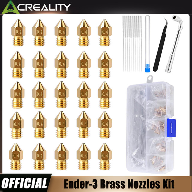 Creality 25er Set Messingdüsen 0,4 mm in Gold für Ender 3, V2, Pro, Max, Ender 5 und CR-10 FDM 3D-Drucker - Bild 1