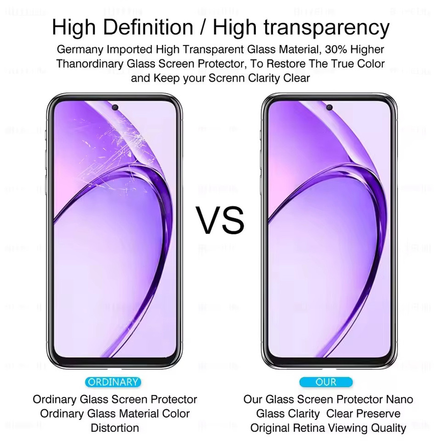 OPPO HD-Glas Displayschutzfolie aus gehärtetem Glas, transparent, passend für OPPO A80, A60, A3 (2024), A18, A40, A38, A58, A78 4G und A98 5G - Bild 4