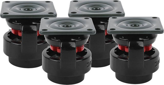 Nensit 4er-Set GD-60F Schwerlast Industrie-Nivellierrollen aus Kunststoff und Stahl in Schwarz - Bild 1