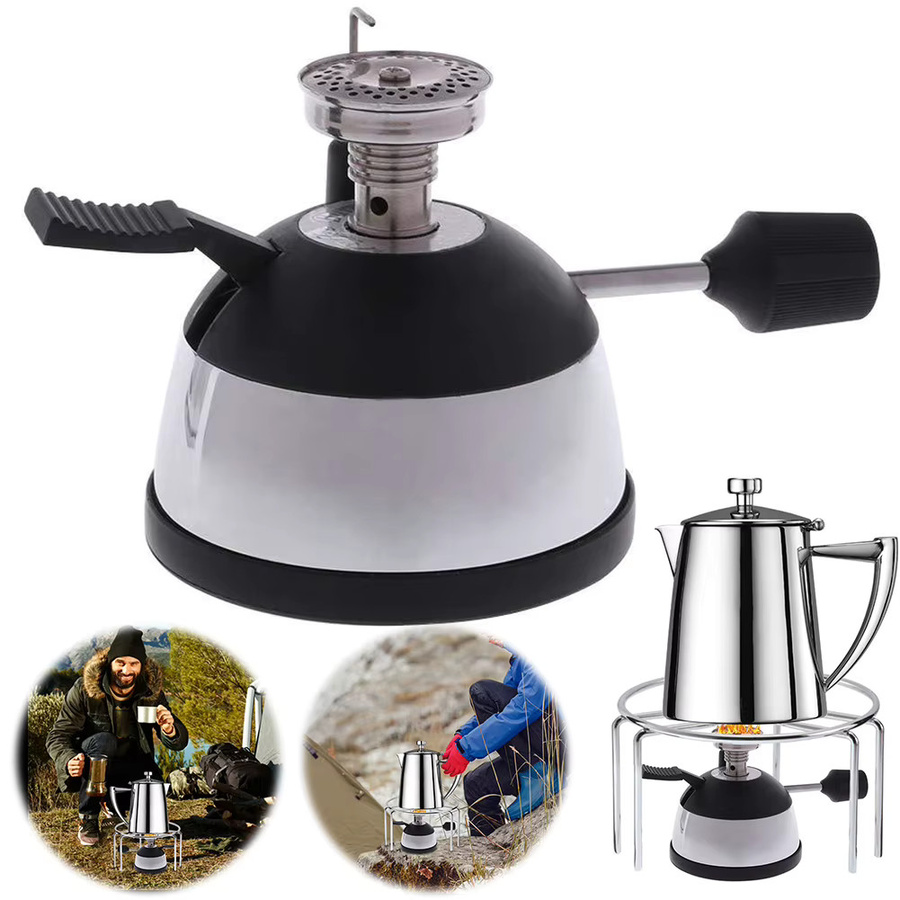 Alloet Butan-Mini-Brenner für Tisch-Siphon in Schwarz mit verstellbarer Flamme für Camping und Picknick - Bild 4