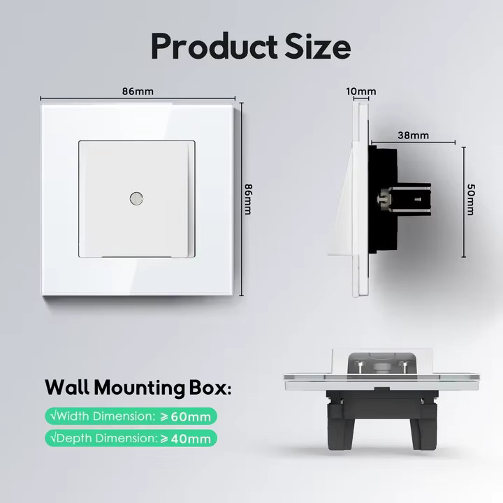 Bseed E-Serie Wand-Kabelauslass-Abdeckung für Steckdosen in Weiß - Bild 2