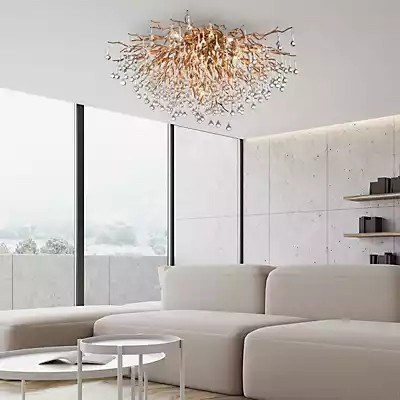 Paul Neuhaus Icicle Deckenleuchte in Messing mit transparentem Kristallglas, B/T: 100 x 100 cm - Bild 1
