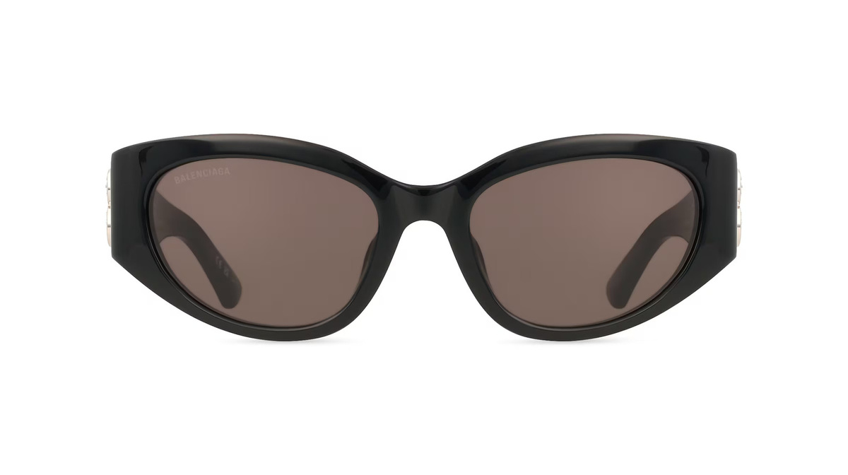 Balenciaga BB0324SK Sonnenbrille, Vollrand, Oval, Acetat, Damen, schwarz, grau - Bild 1