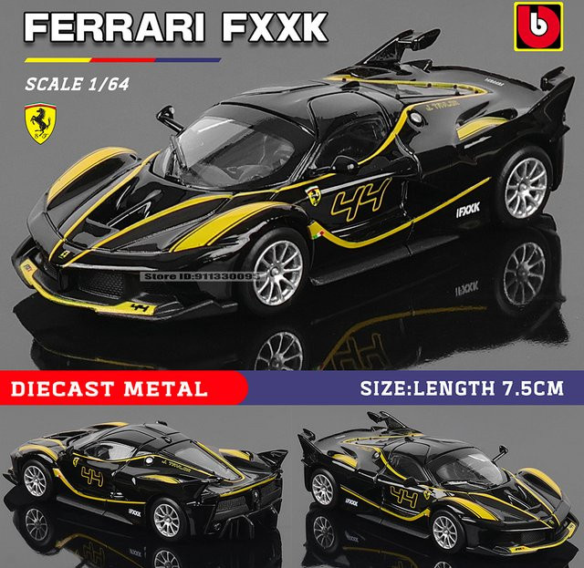 Bburago Ferrari FXXK, Modellauto, 1:64, Metall, Schwarz - Bild 1