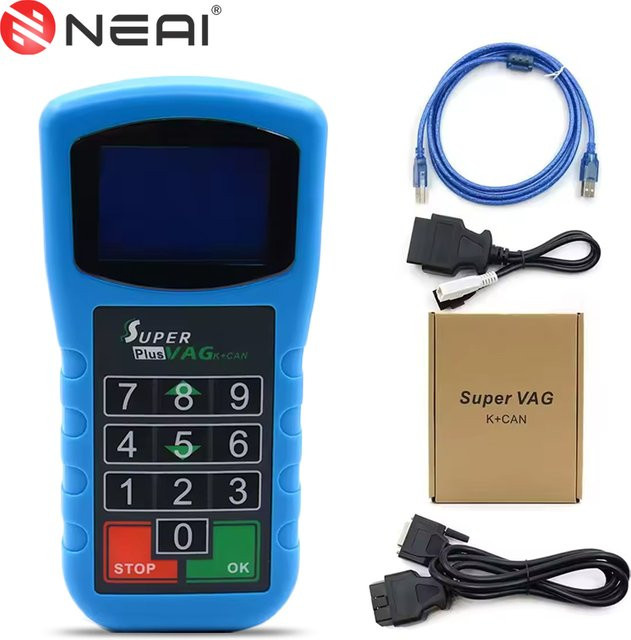 NEAI Super VAG K CAN Plus 2,0 OBD2 Diagnosegerät für Audi VW Skoda zur Fehlerdiagnose und Schlüsselprogrammierung in Blau - Bild 1