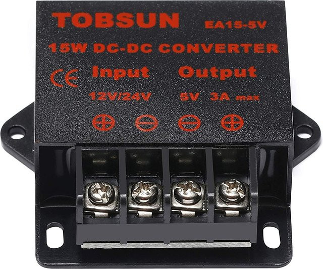 DC Abwärtswandler Spannungsregler Buck Converter Netzteiltransformator 12V/24V auf 5V in Schwarz - Bild 1
