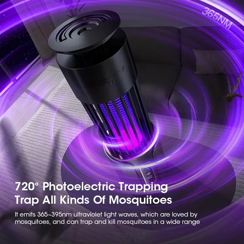 NOCCLILI Mückenvernichter-Lampe in Schwarz mit USB-Timing und Camping-Funktion - Bild 3