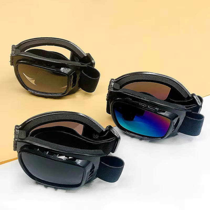 Faltbare und tragbare Sicherheitsbrille in Schwarz mit breitem Sichtfeld und verstellbarem Schutz für Motorrad und Arbeit - Bild 3