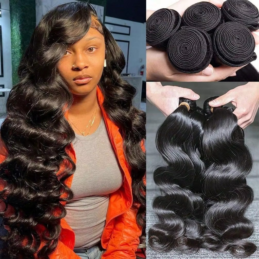FIUMER Echthaar-Bündel Body Wave, Naturschwarz, Unisex - Bild 7