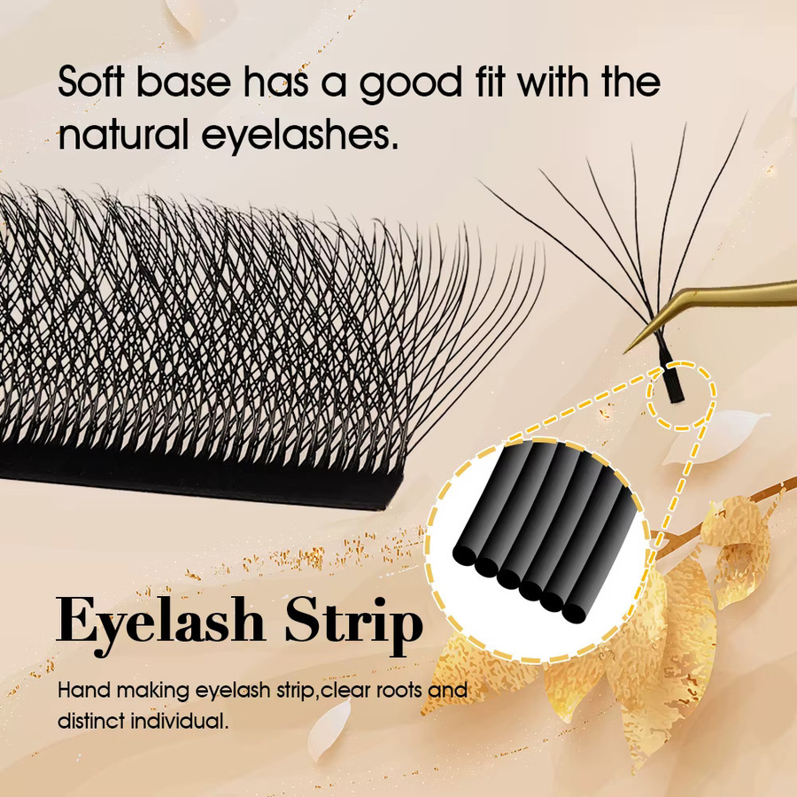 MASSCAKU Künstliche Wimpern Kleeblatt-Design, Schwarz, Natürlich - Bild 3