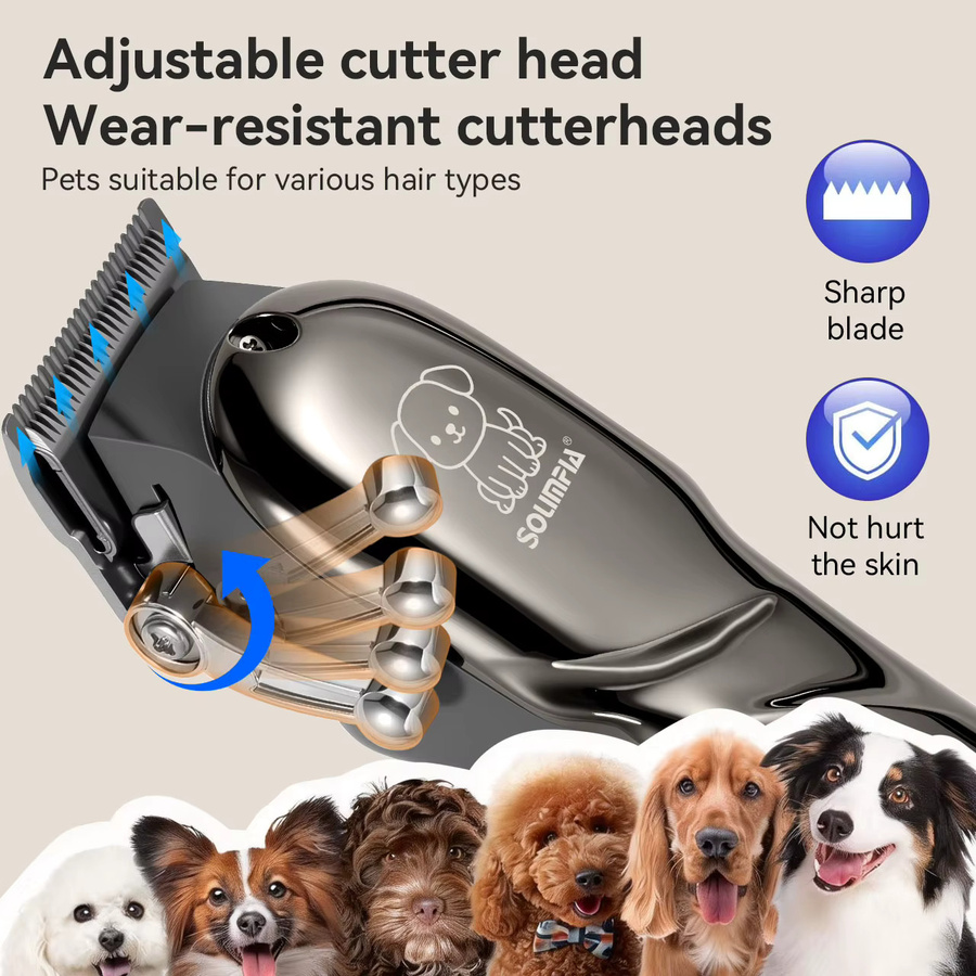 Solimpia Elektrischer Tierhaarschneider für Hunde und Katzen, Schwarz, USB-Aufladung - Bild 5