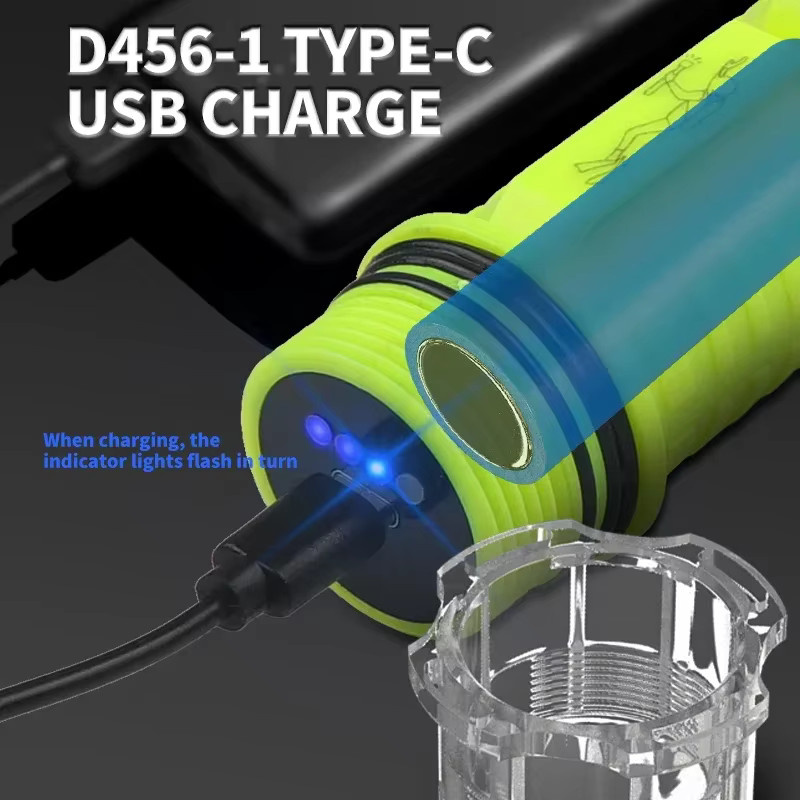 JIASHUAIXIN LED-Tauchlampe P50 in Schwarz für professionelles Nachttauchen und Tiefwasser, superhell und wasserdicht - Bild 3