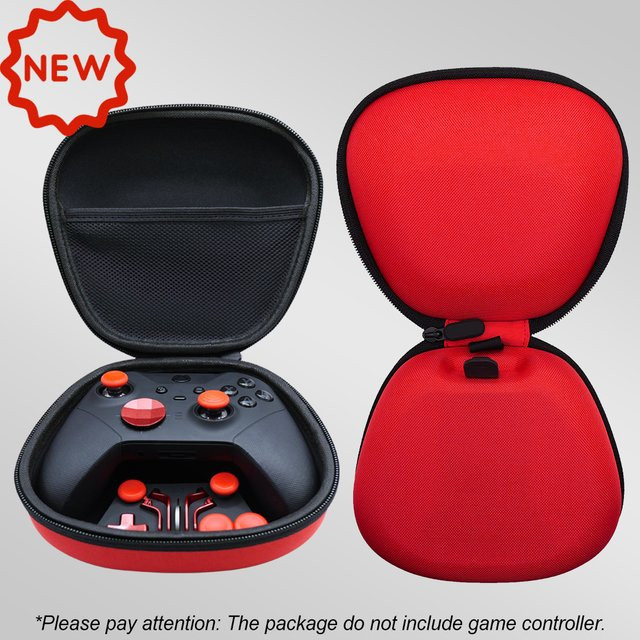 ZHOUCHEN 16-in-1 Zubehörset für Xbox One Elite Series 2 Controller mit Ladestation, Reise-Tragetasche und Thumbsticks in Blau und Rot - Bild 1