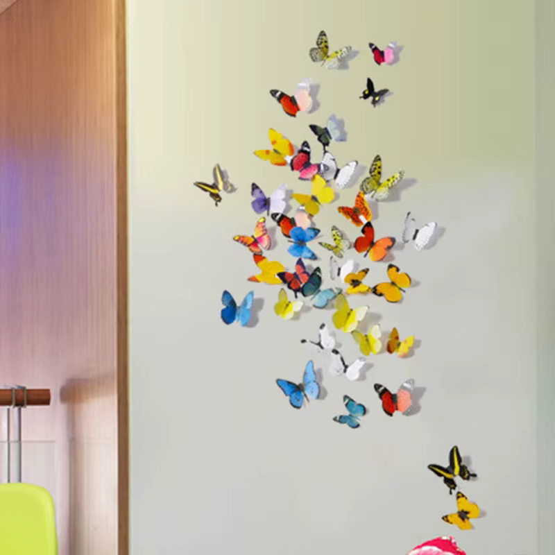 12er Set IFITU PUBO Schmetterling Magnetische Kühlschrank Aufkleber aus PVC in Mehrfarbig und Gelb zur Wanddekoration - Bild 2