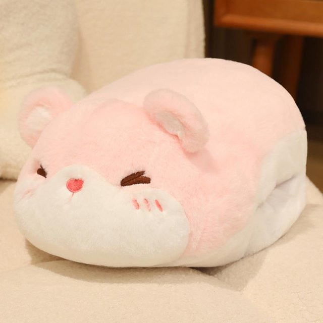 Yiran Health & Beauty Cartoon Hamster Plüschtier, Handkissen, 40cm, Rosa/Pink - Bild 1