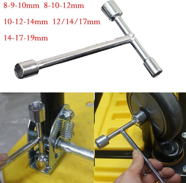DAZZLEEX T-Griff Hex-Steckschlüssel-Set für Fahrradreparaturen, Silber, 8mm bis 19mm - Bild 1