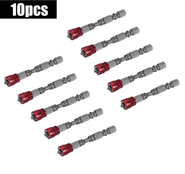 Kkmoon 10 Stück PH2 Magnetische Schraubendreherbits mit 1/4 Zoll Sechskantschaft in Rot, Grün und Multicolour aus Edelstahl - Bild 1